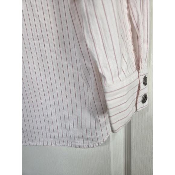 Old Frontier Clothing Co. Western Cream Red Stripe Club Collar Shirt Men's Small - Picture 14 of 14